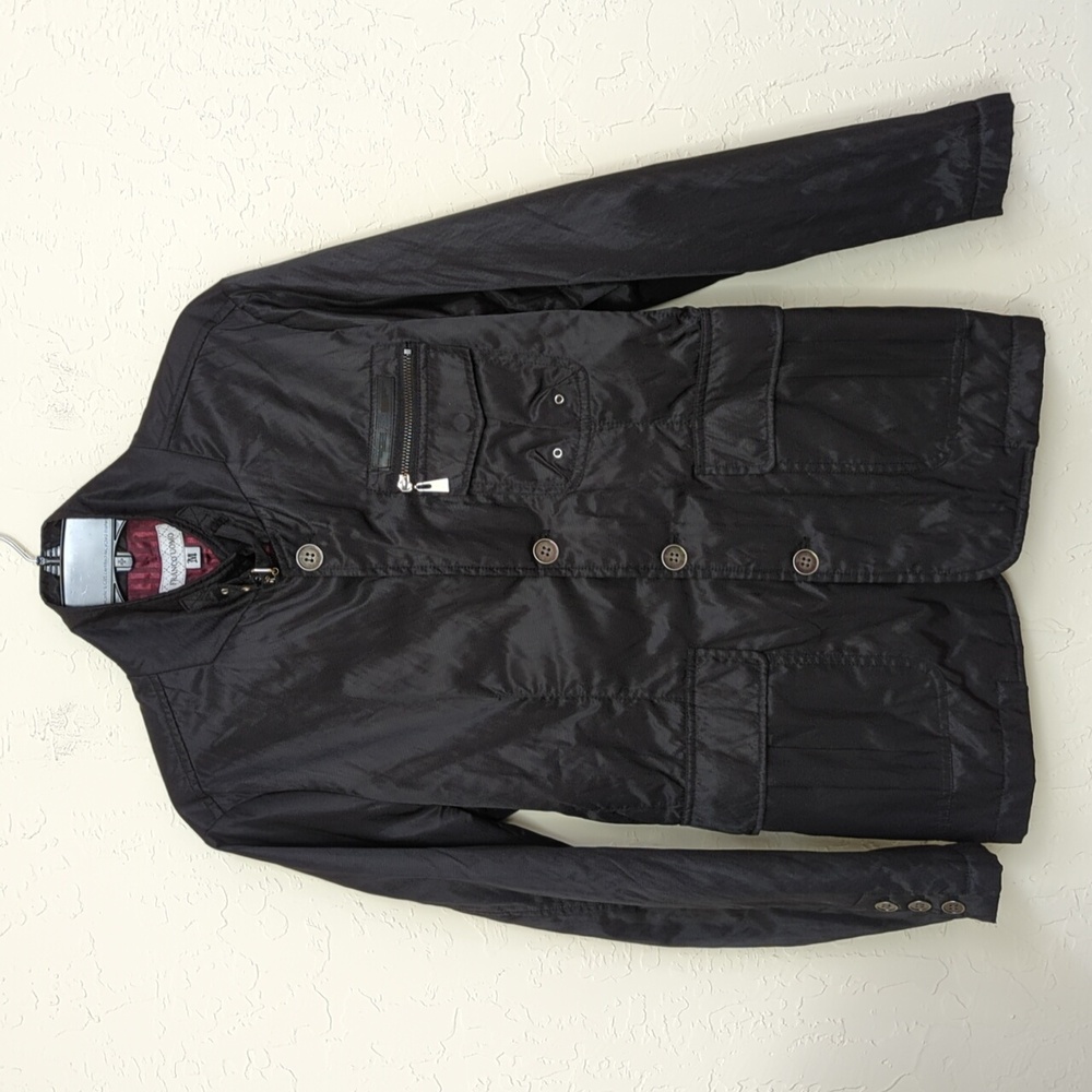 LIKE NEW Franco Uomo Black Italian Cut Utility Jacket Size Medium